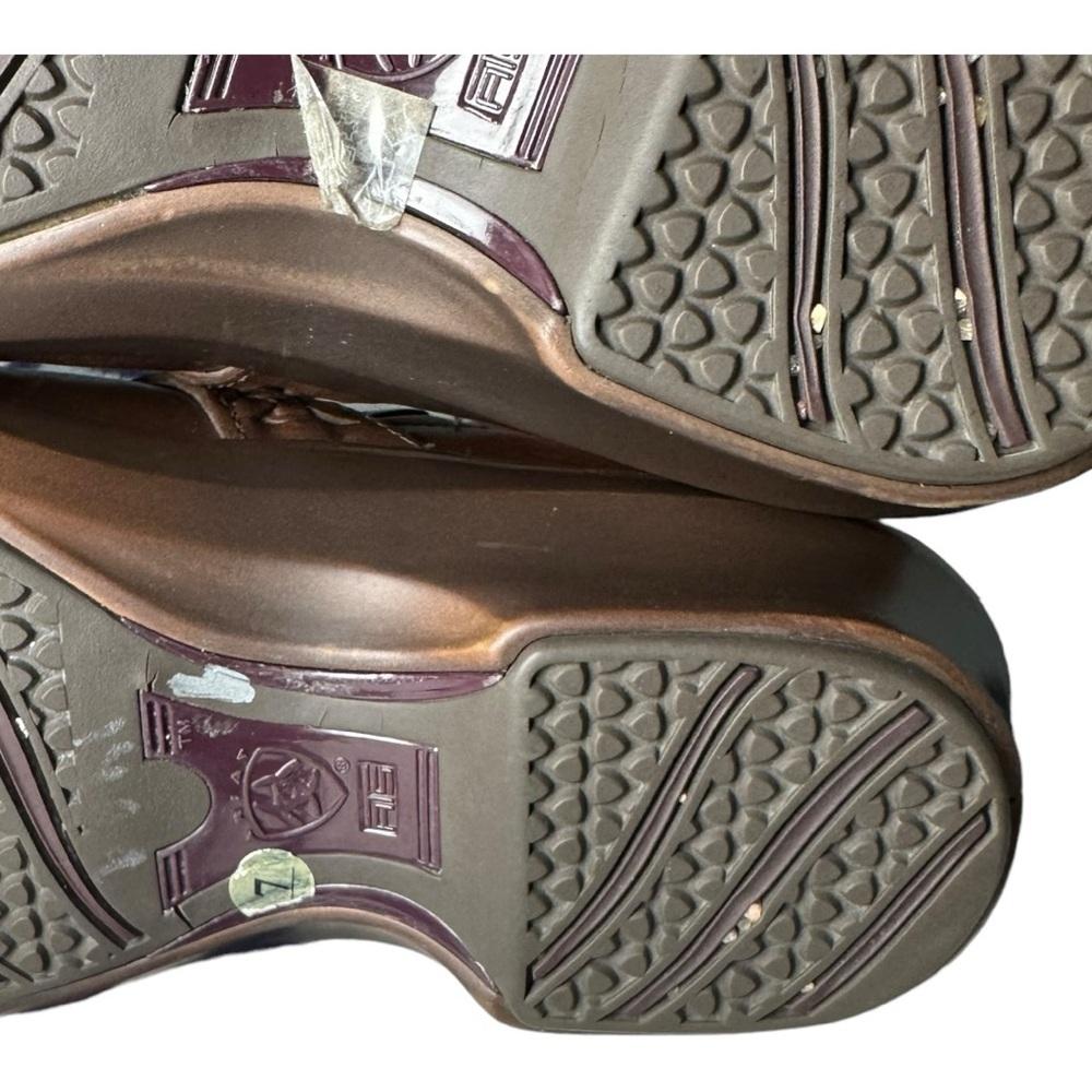 Ariat Shasta Leather Mules Brown Leather Clogs Size 7 - Picture 14 of 16